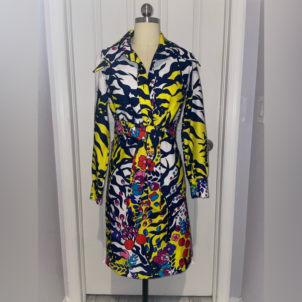 Vintage LANVIN Mod Print Belted Dress